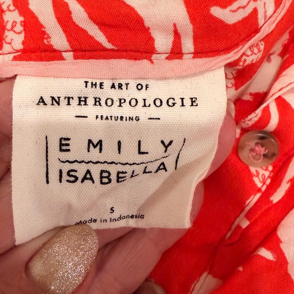 Anthropologie Red Dog Print Blouse - Picture 3 of 3